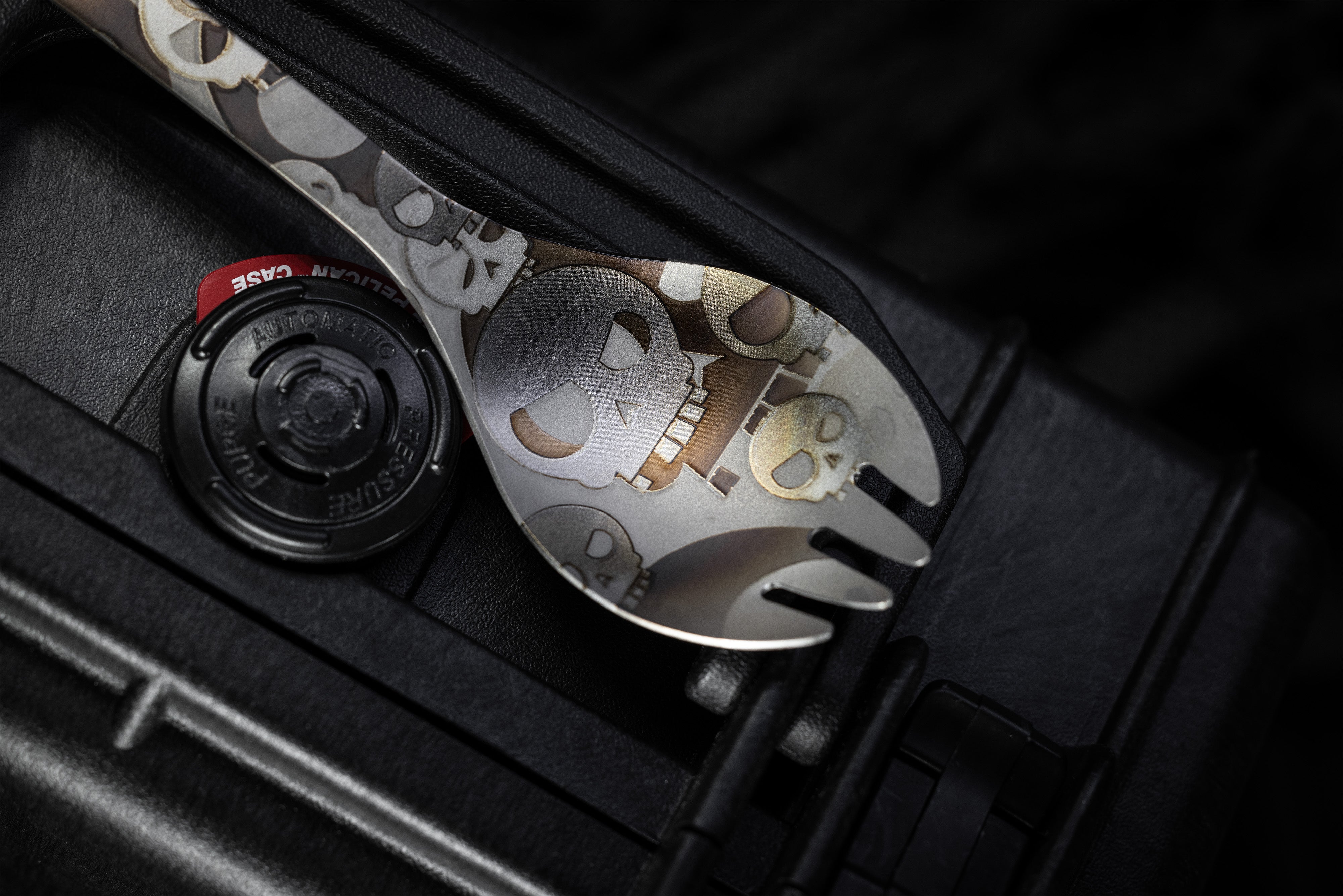 Snow Peak Titanium Spork Mean Skull | Triple Aught Design
