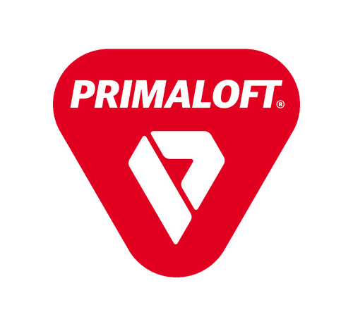 Primaloft logo with red background and white text and symbol