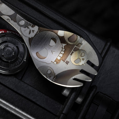 Snow Peak Titanium Long Spork Mean Skull